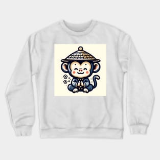 cute little ape wearing a hat Crewneck Sweatshirt